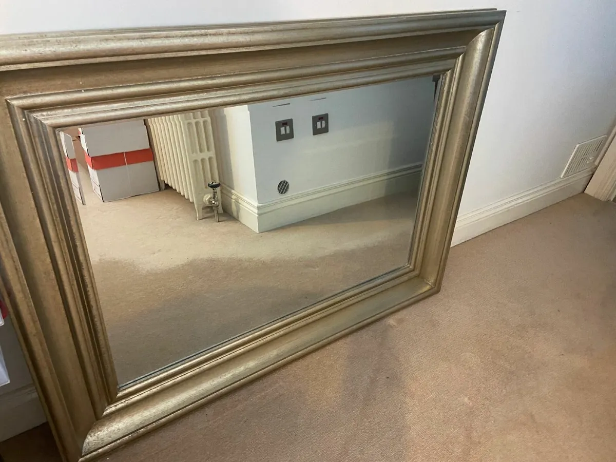 Living Room Silver Over-Mantle Mirror - Image 1
