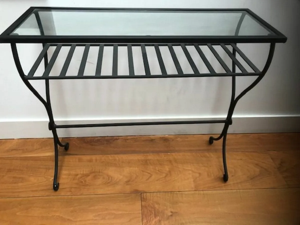 Coffee Table and Wrought Iron Hall Table - Image 3