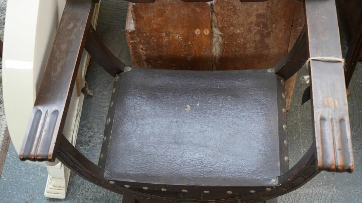 Antique Gothic-Style Chair - Image 2