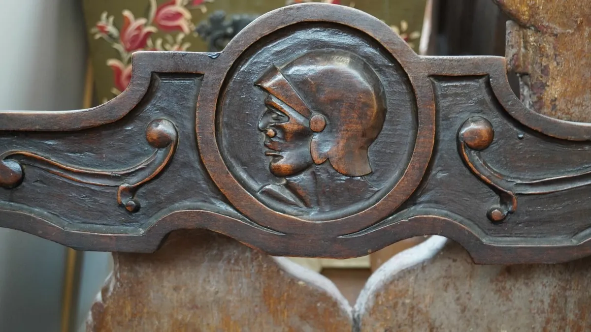 Antique Gothic-Style Chair - Image 3