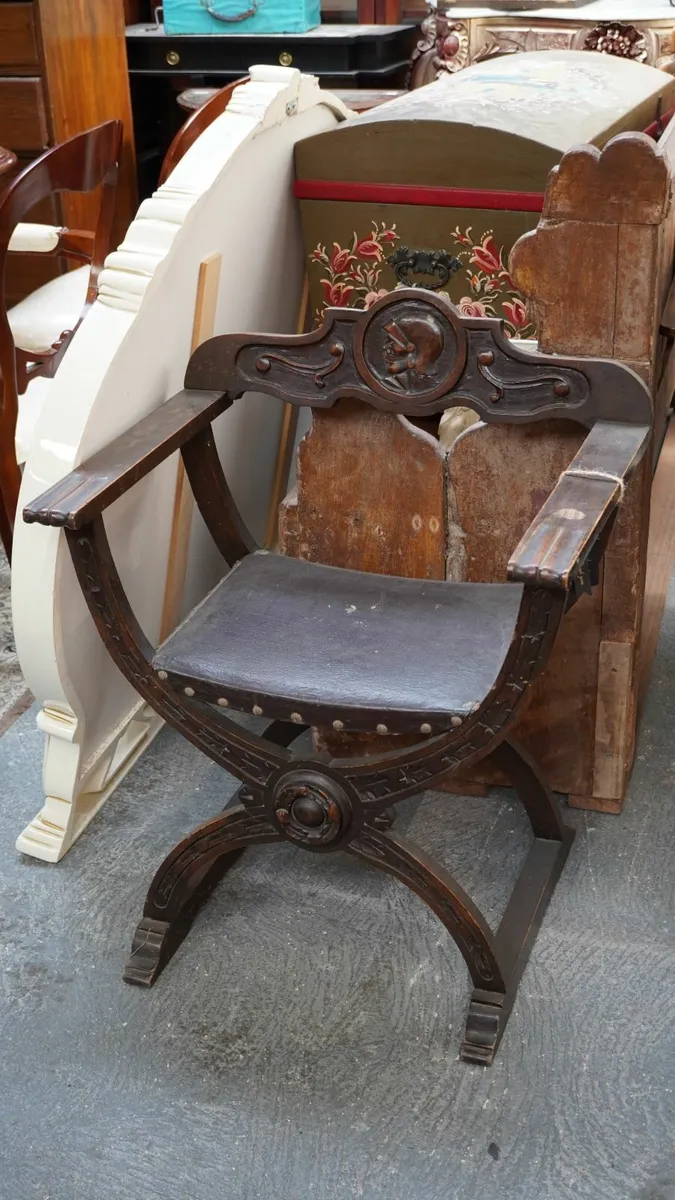 Antique Gothic-Style Chair - Image 1