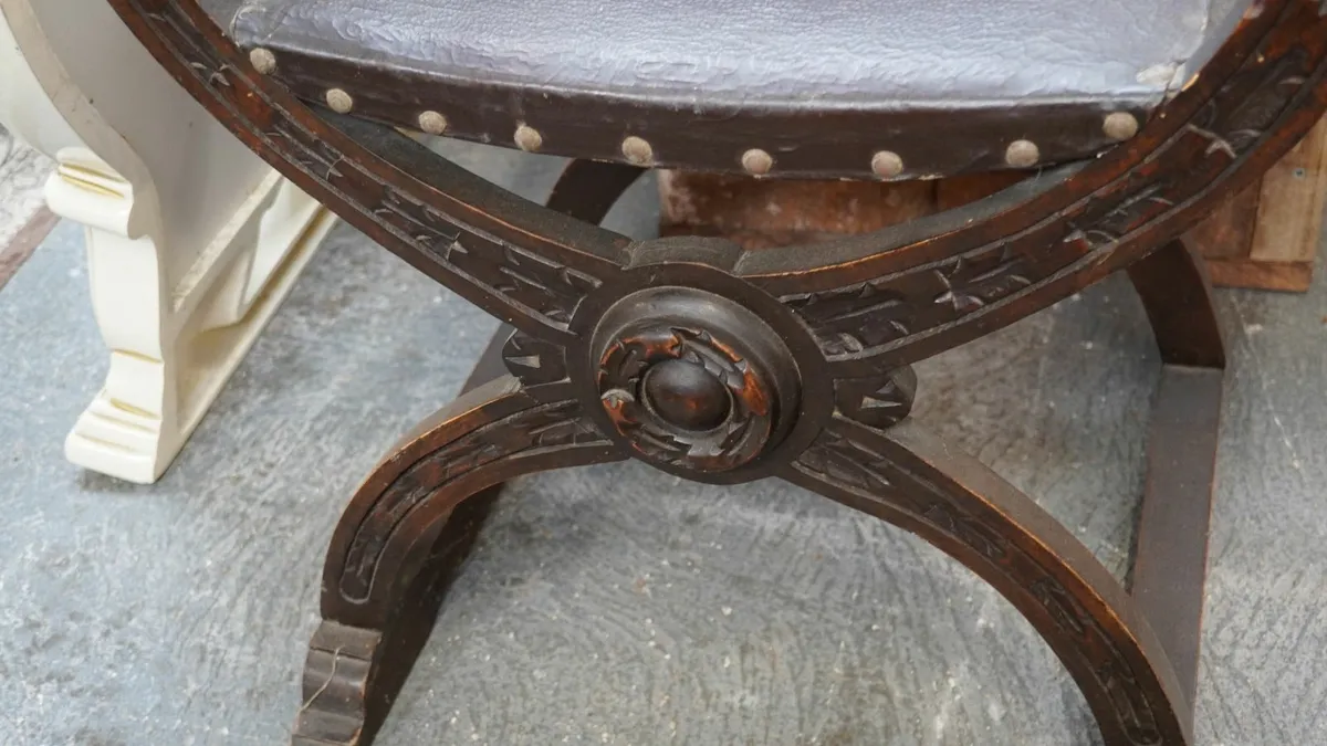 Antique Gothic-Style Chair - Image 4