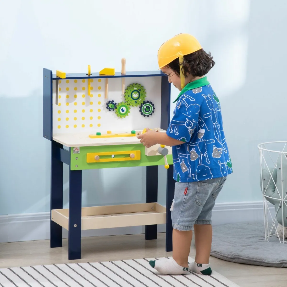 Wood Work Bench for Kids, Wooden Tool Toy Sets Pla