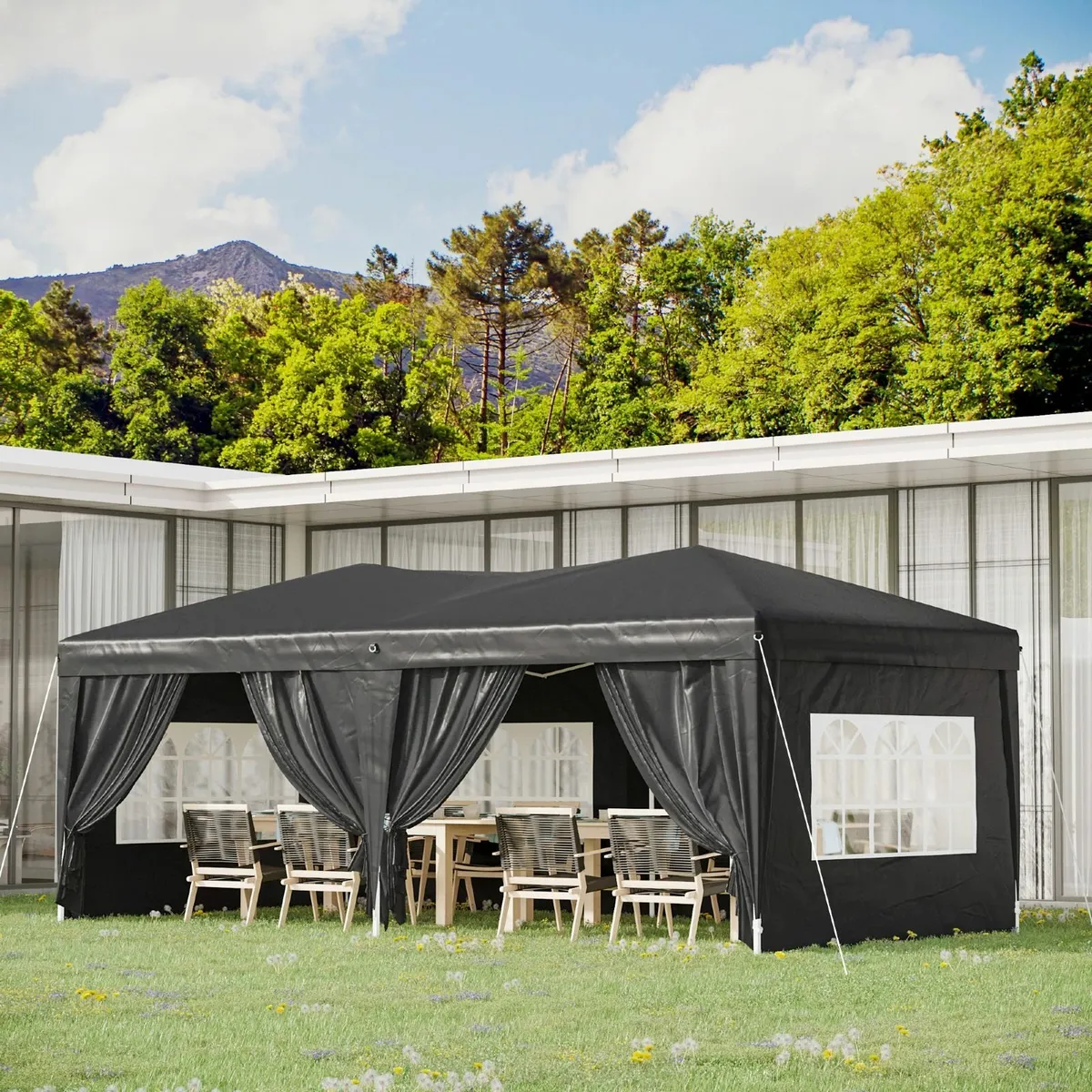 3 x 6m Garden Heavy Duty Pop Up Gazebo Marquee Par