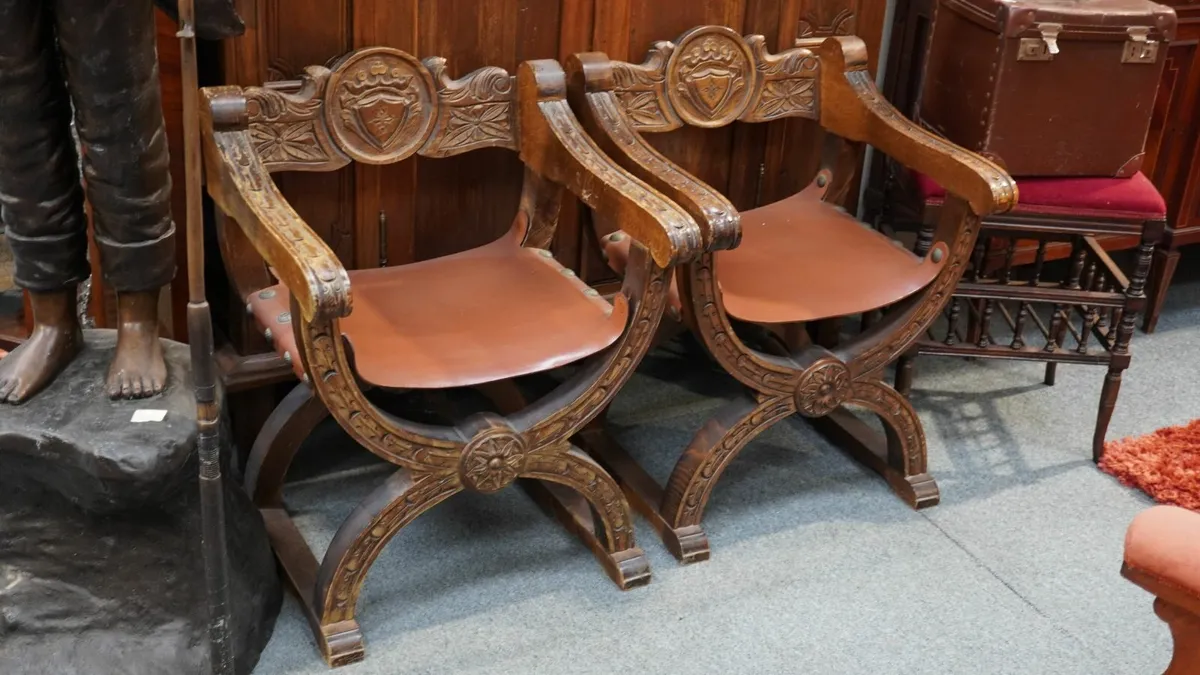 Pair of Antique Spanish Chairs - Image 4