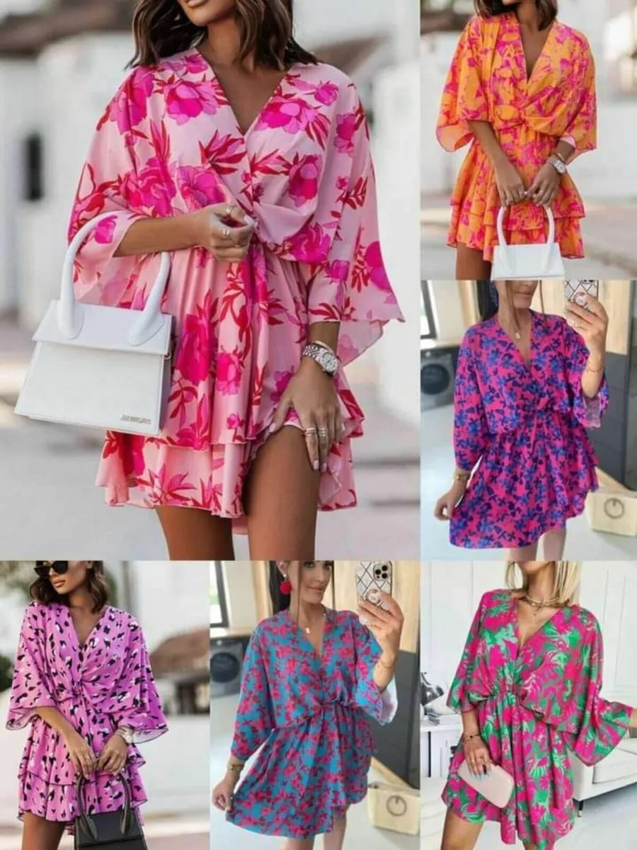 Orange and Pink batwing sleeve dress 6 20 for sale in Co. Dublin for 25 on DoneDeal