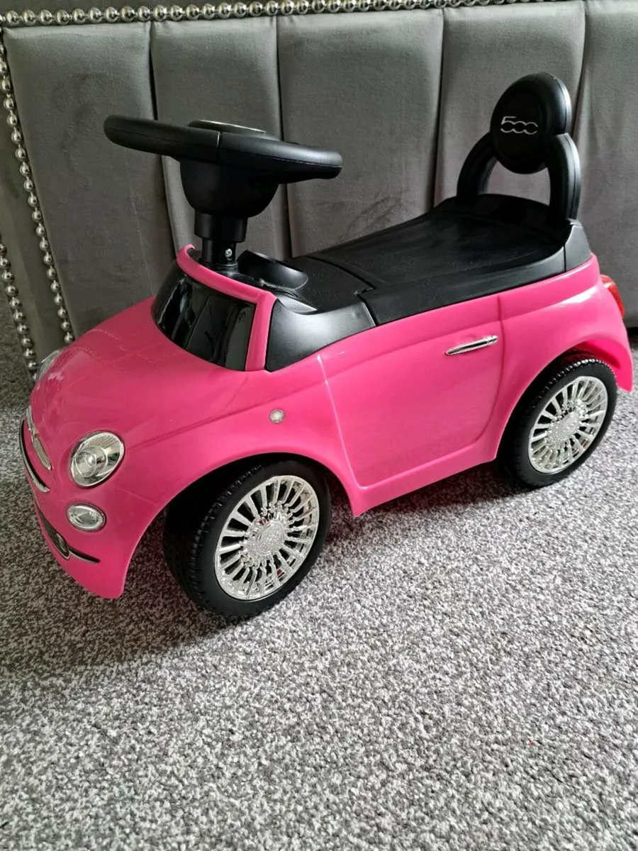 Pink Fiat 500 ride on for sale in Co. Clare for 30 on DoneDeal