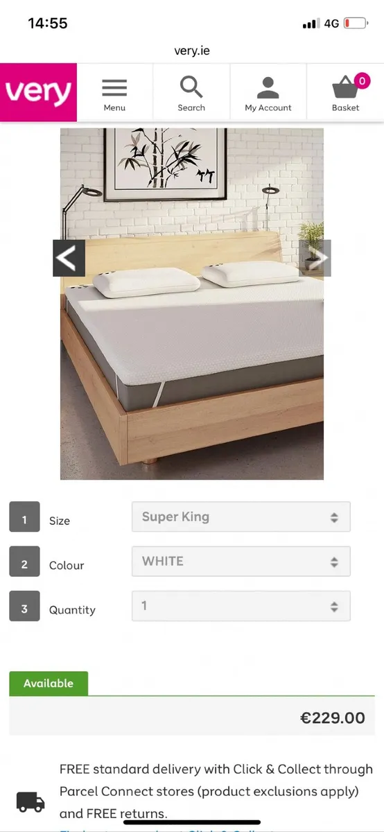 Memory foam mattress topper for sale in Co. Clare for €180 on DoneDeal