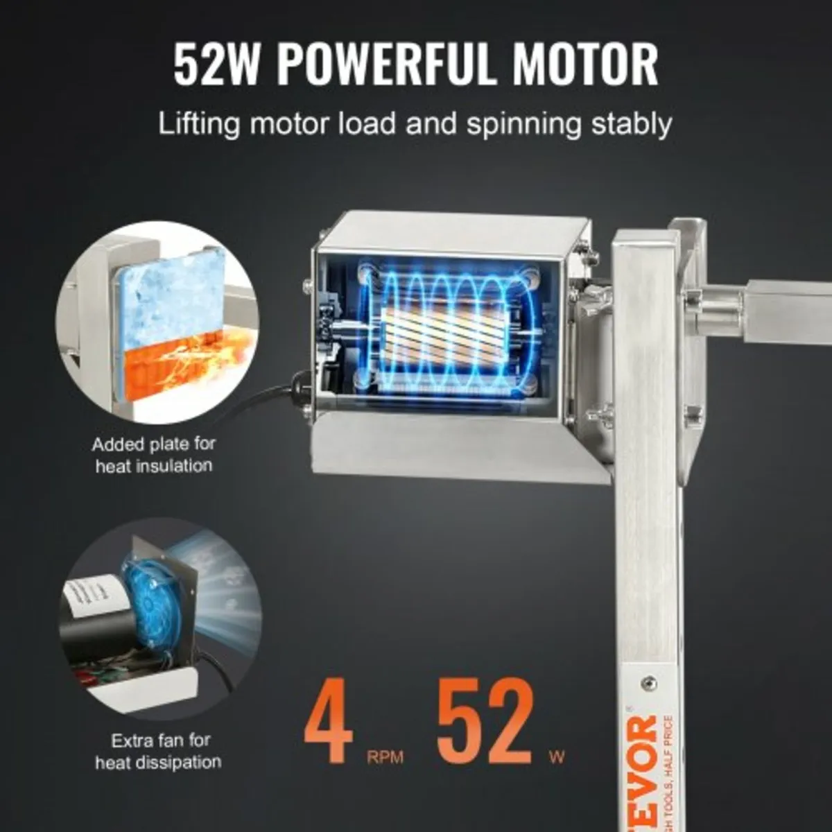 46" Electric BBQ Rotisserie Grill Kit Stainless St for sale in Co