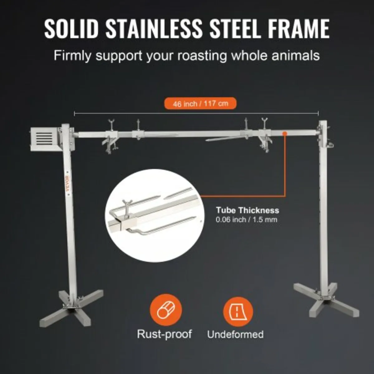 46" Electric BBQ Rotisserie Grill Kit Stainless St for sale in Co