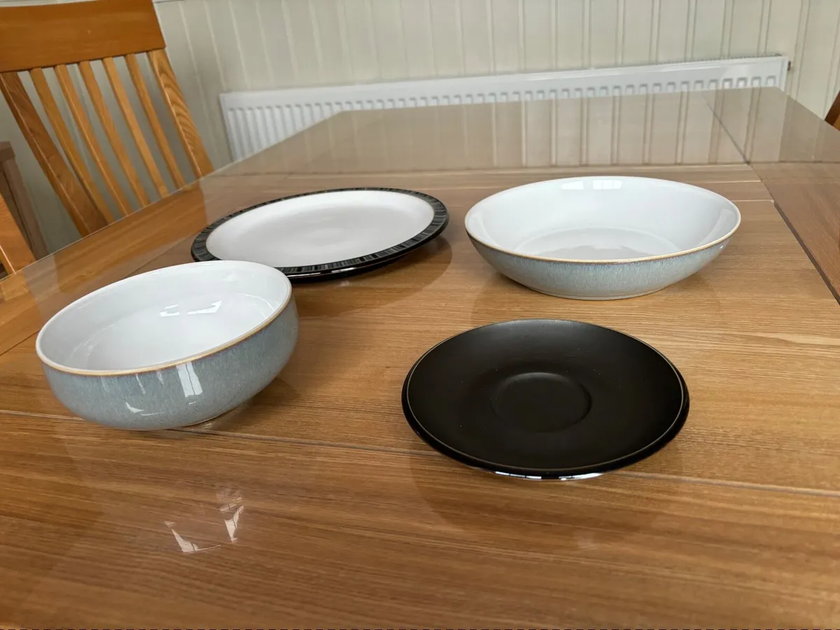 Jet Denby plates, side plates, bowls and saucers - Image 1