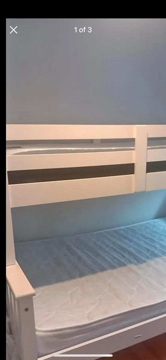 Triple white bunk bed for sale in Co. Dublin for €100 on DoneDeal