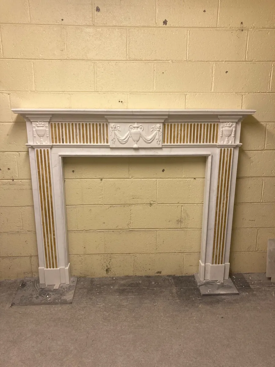Adams style marble fireplace - Image 1