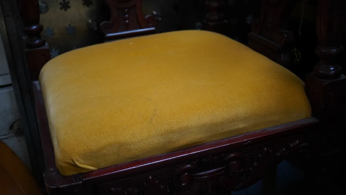 Antique Carved Mahogany Corner Chair - Image 4
