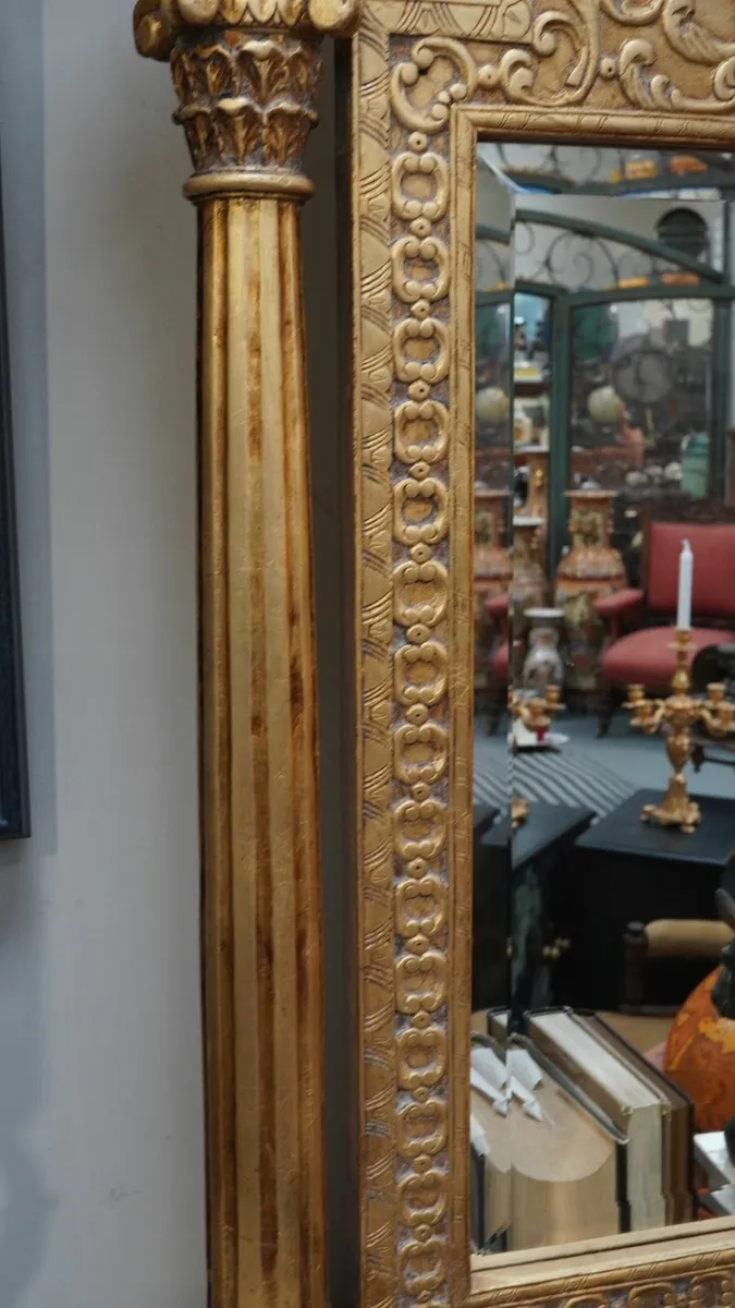 Antique Spanish Mirror and Marble-Topped Console - Image 4