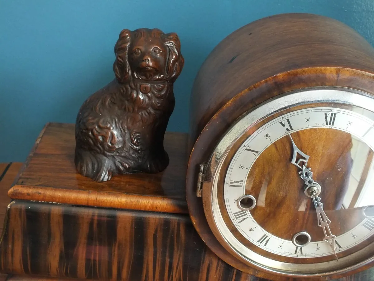 Enfield Art Deco mantle clock with matching dogs for sale in Co. Tyrone