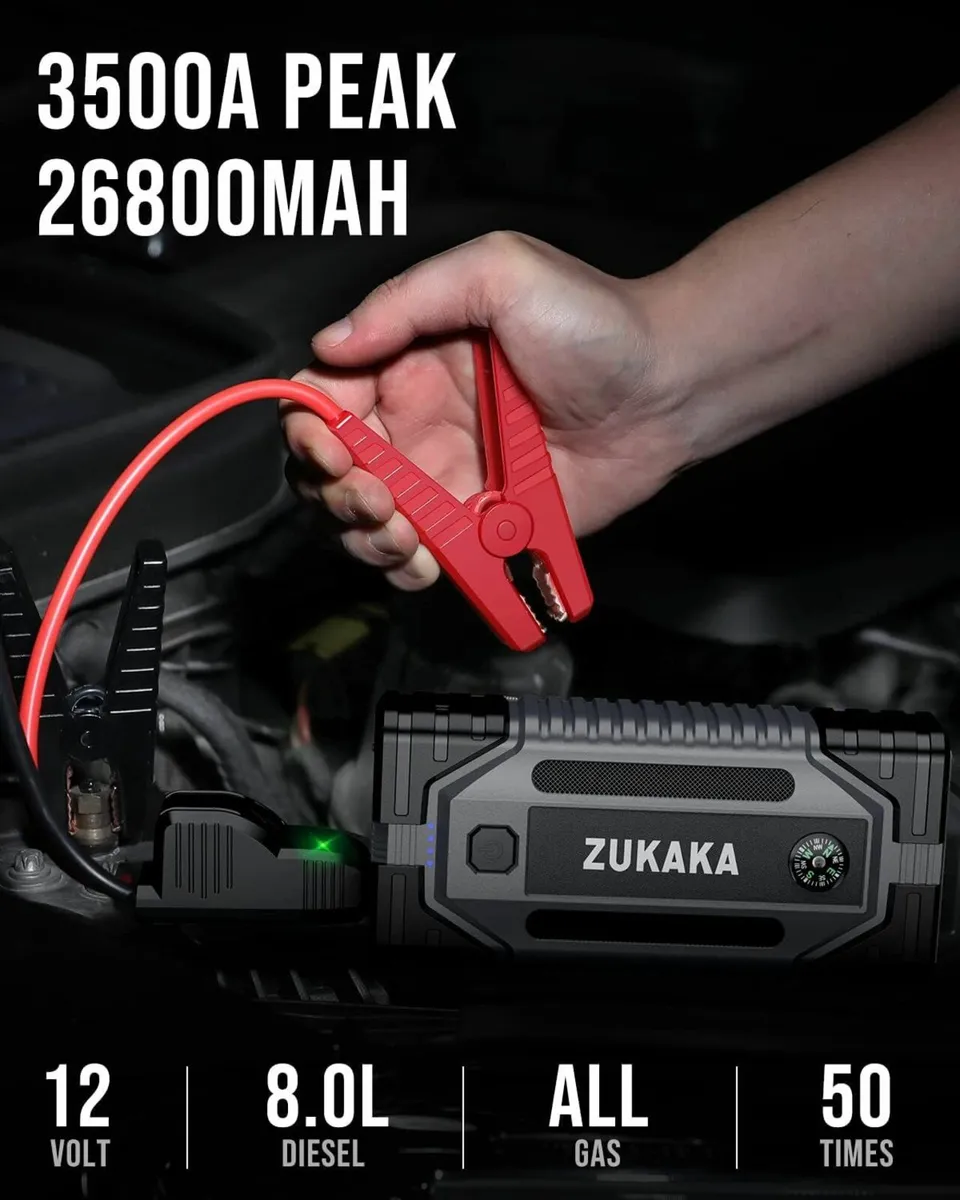 Car Jump Starter 3500A Peak 26800mAh 12V - Image 1