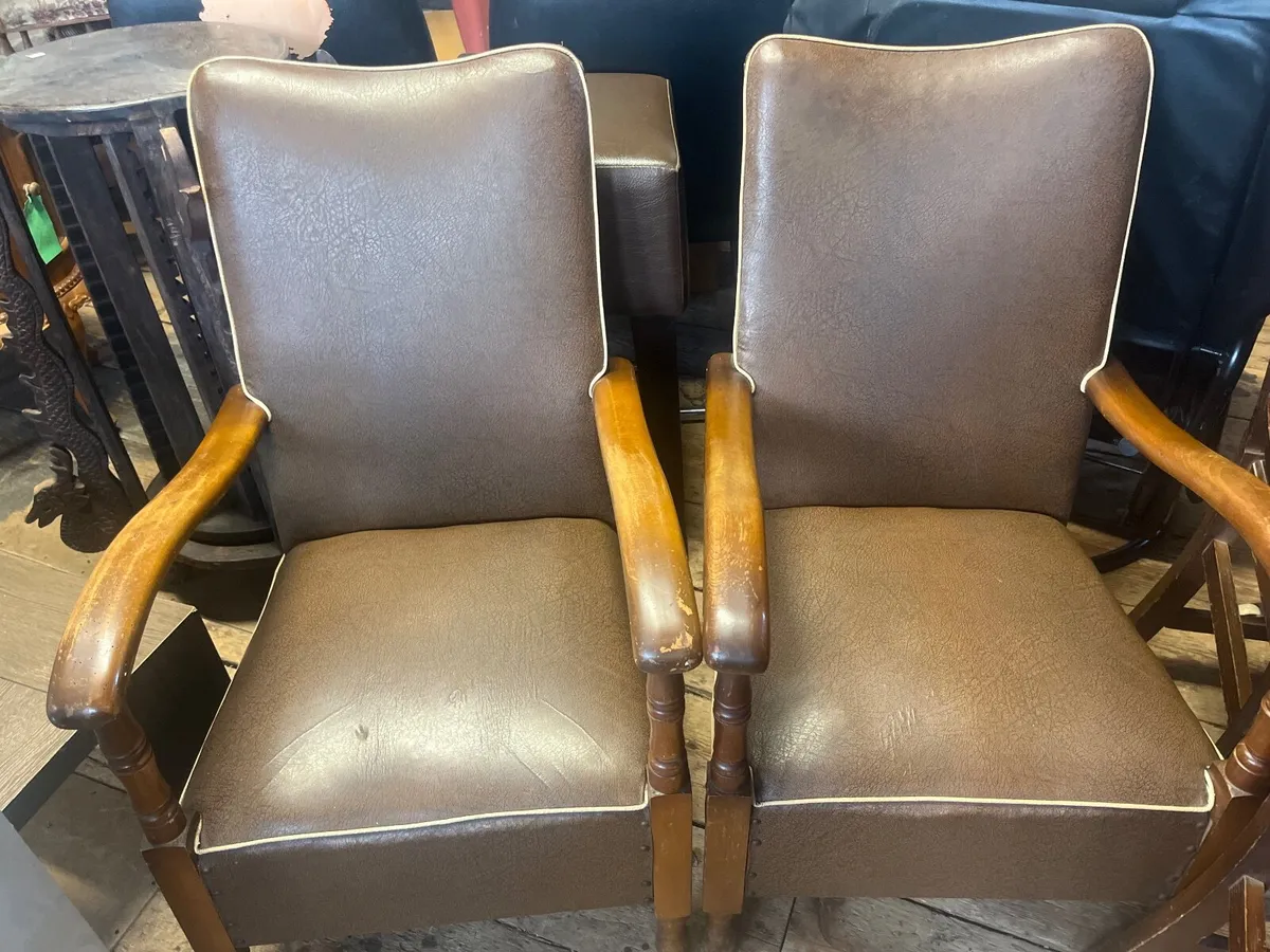 1930s leather fireside chairs for sale in Co. Limerick for 375 on DoneDeal