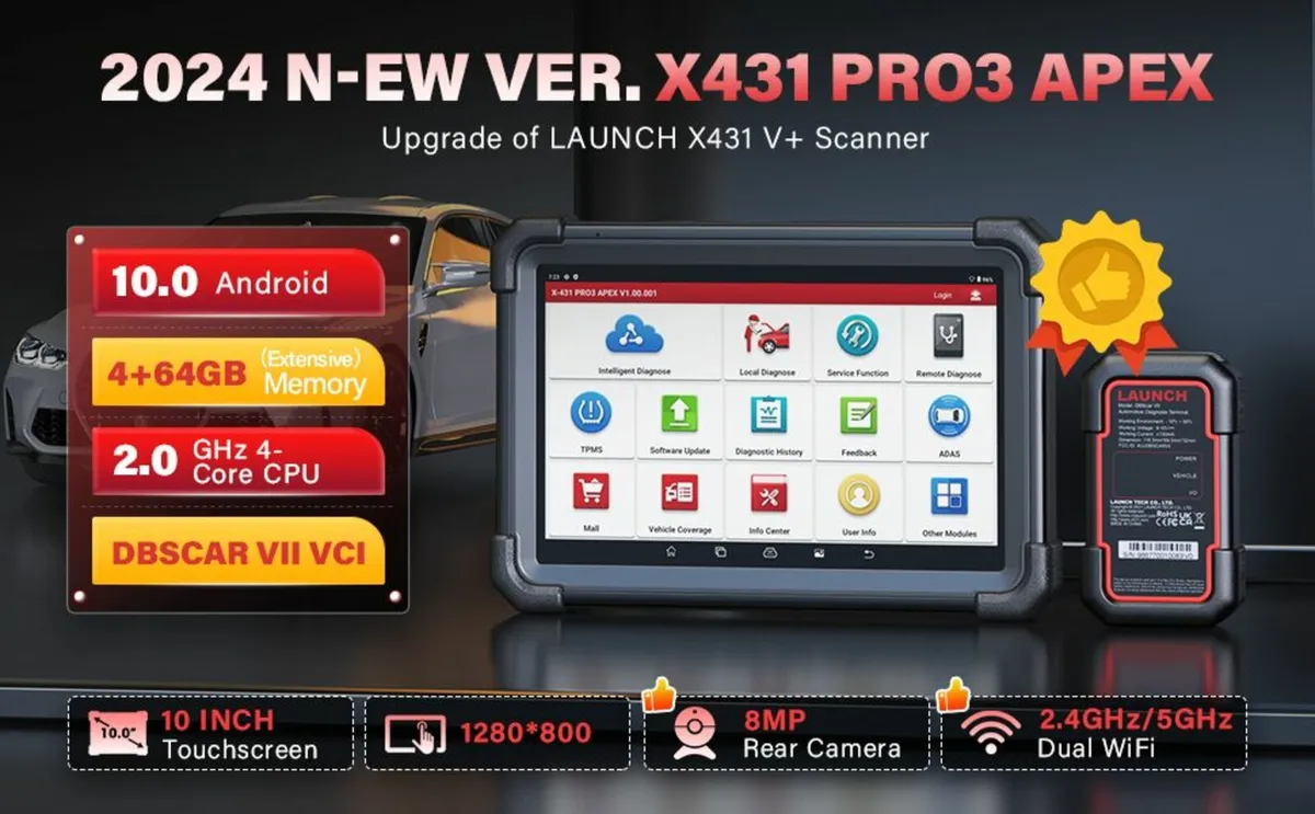 Launch X431 PRO3 APEX 10" Diagnostic Machine - Image 2