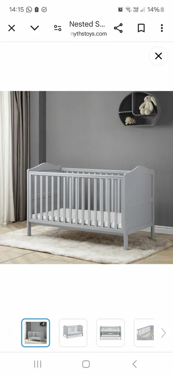 Cot bed Sorrento grey - Image 1