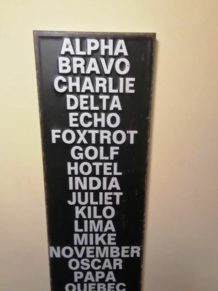 Large Metal N.A.T.O Phonetic Alpabet Wall Sign - Image 2