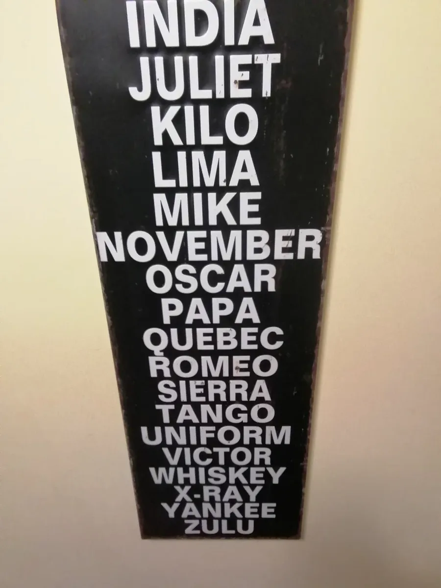 Large Metal N.A.T.O Phonetic Alpabet Wall Sign - Image 3