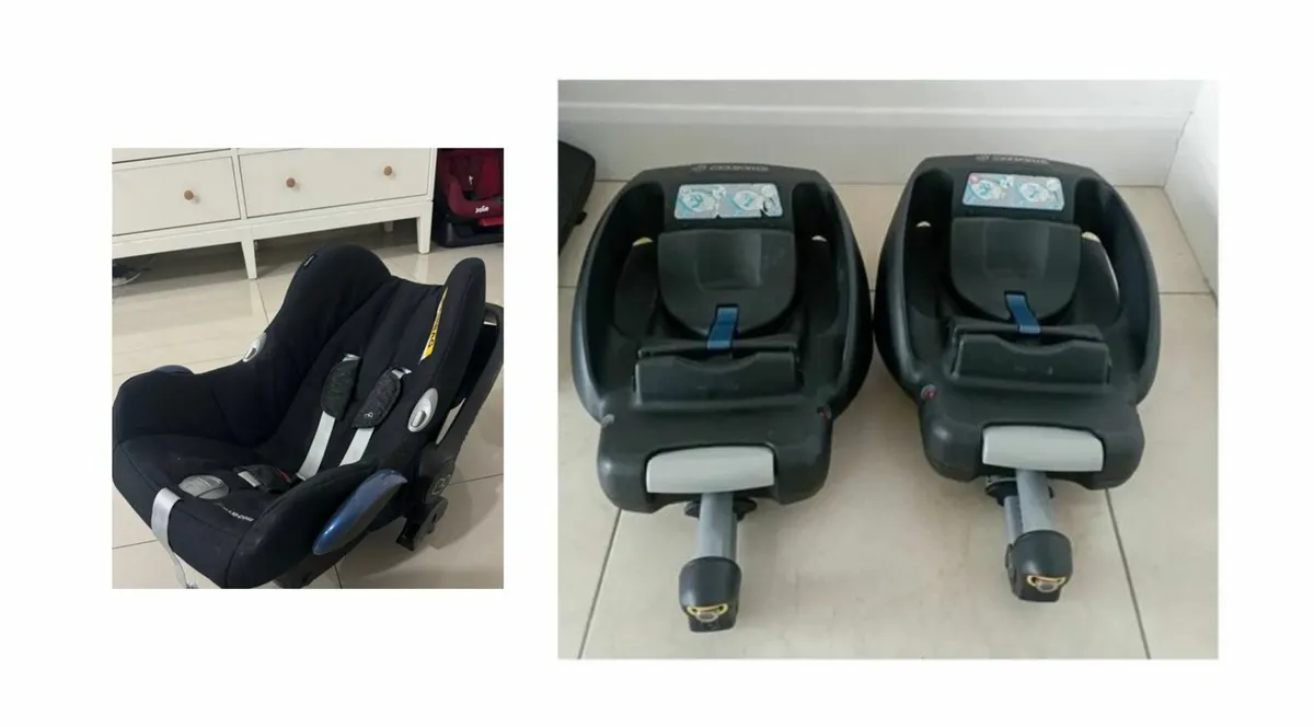 Maxi cosi baby car seat with TWO IsoFix Bases - Image 1