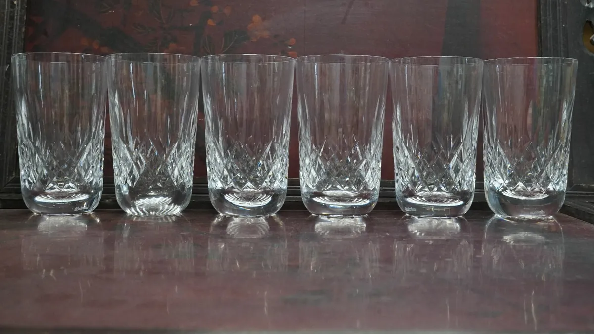 Vintage Waterford Crystal Water Glasses Set of 6 - Image 3