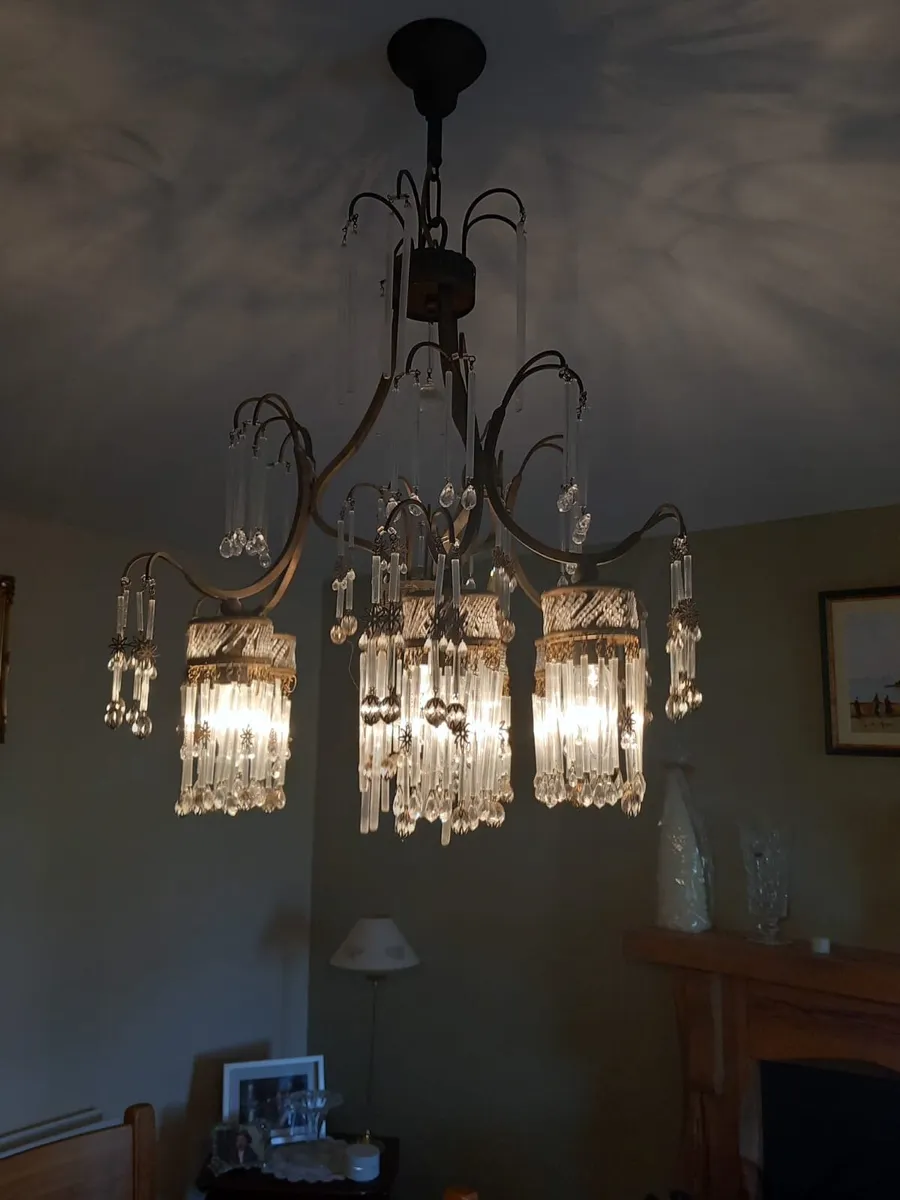 2 art deco Chandeliers - Image 1