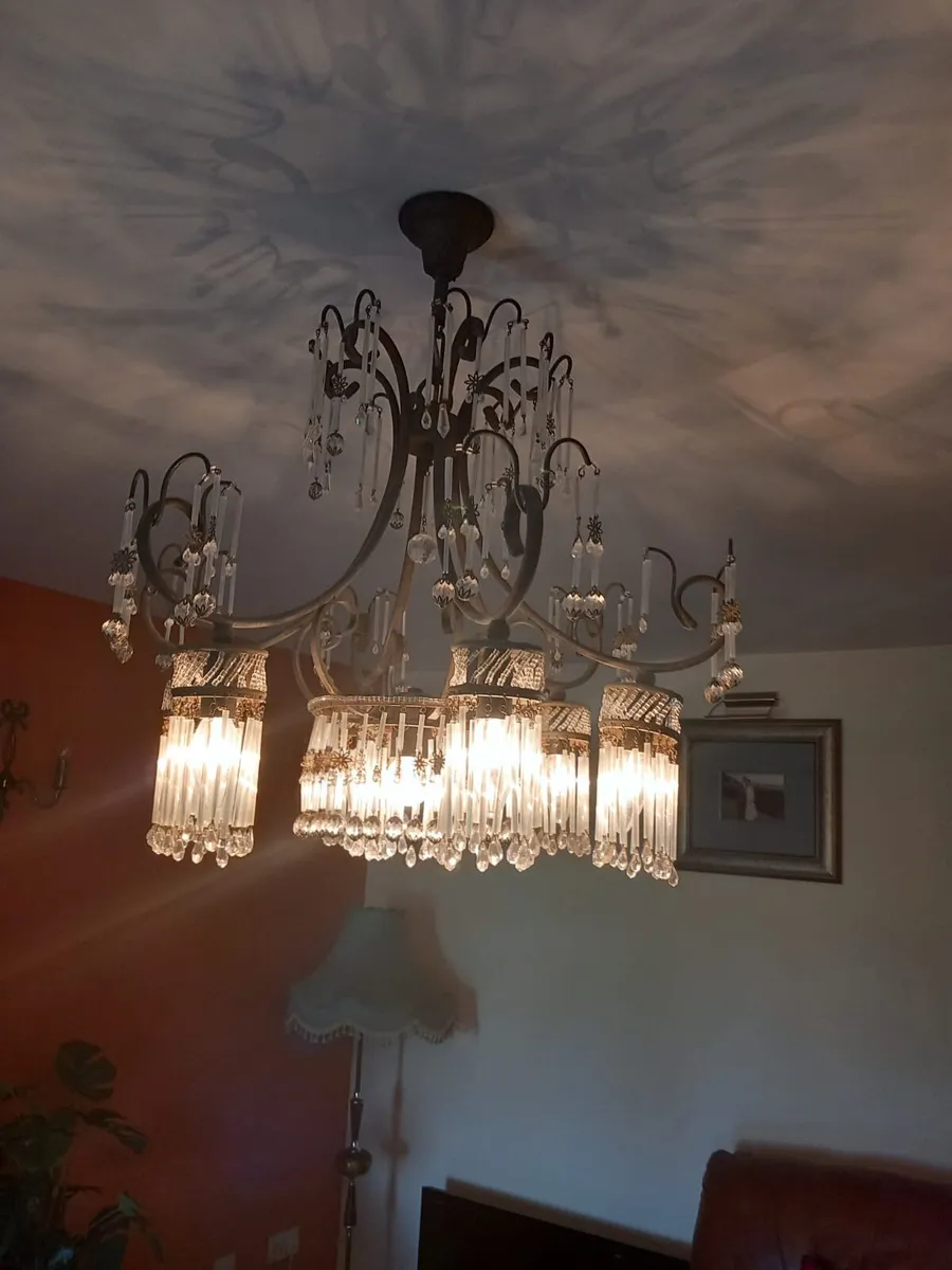 2 art deco Chandeliers - Image 4