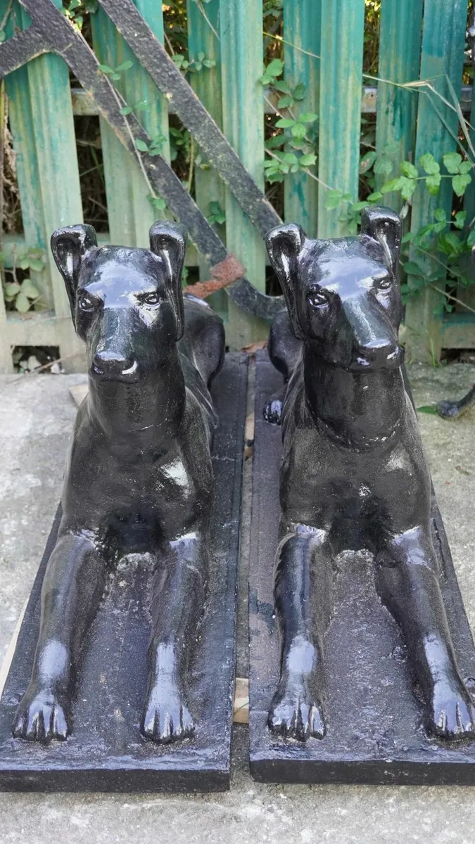 Pair of Cast Iron Dogs in Giza Sphinx Position - Image 4