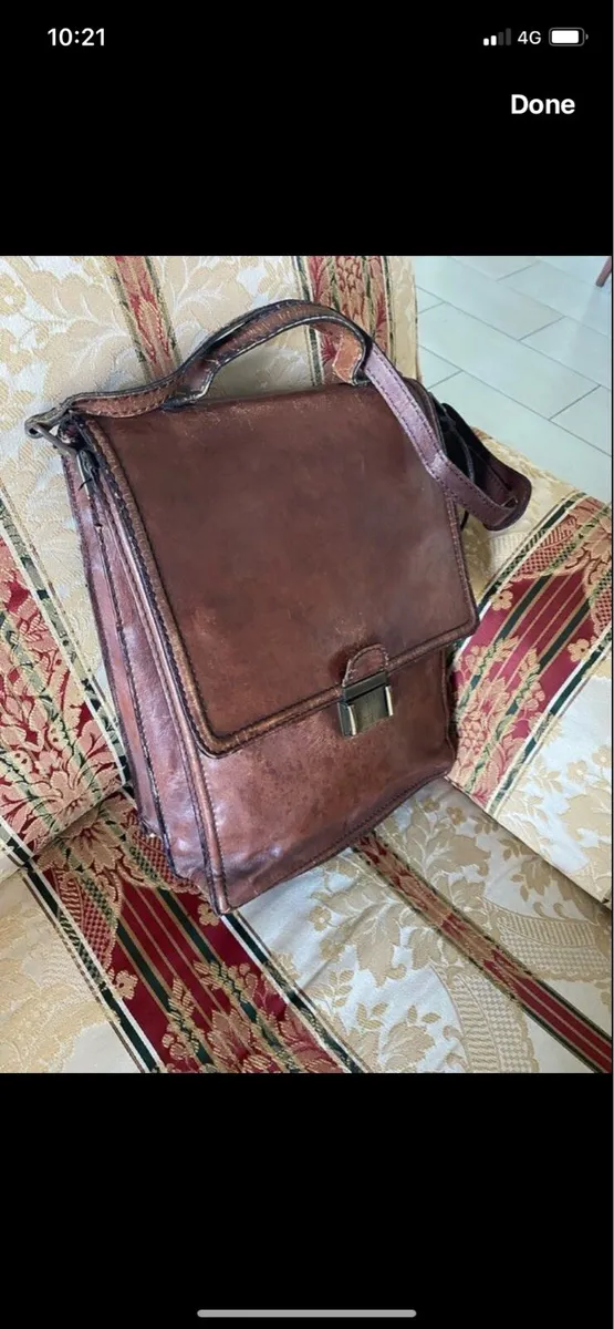 Worn leather satchel sale