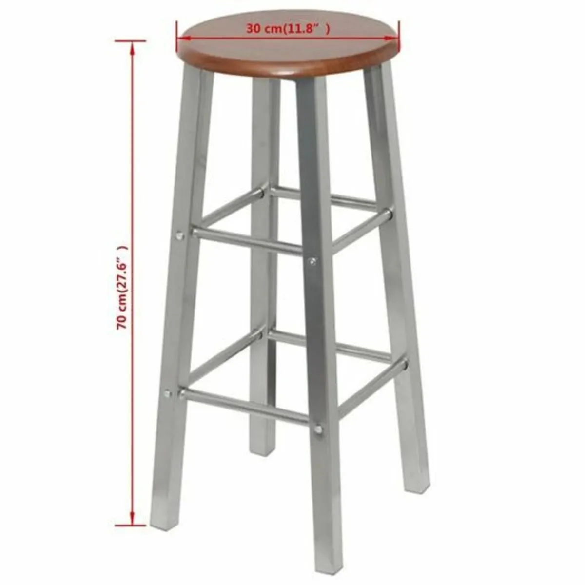 Bar Stools 2 pcs Metal with MDF Seat - Image 4