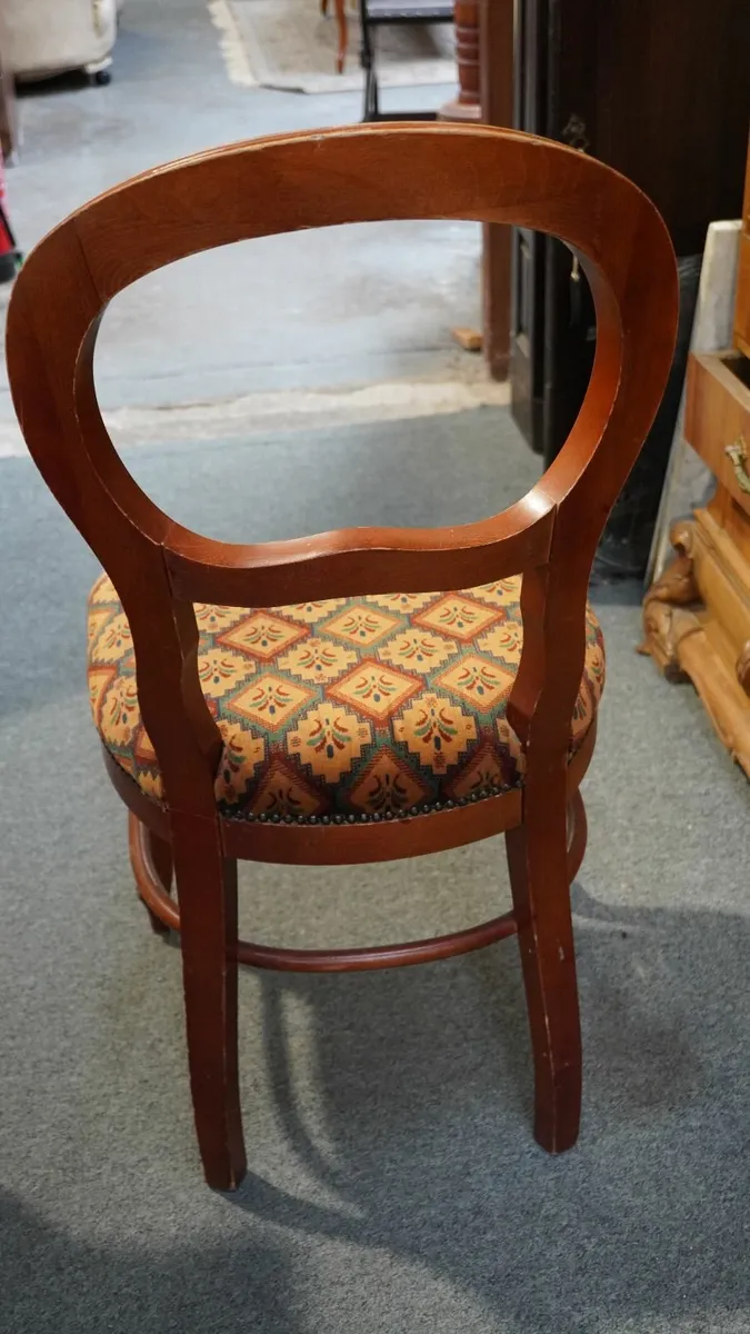 Vintage Upholstered Balloon Back Chairs - Image 2