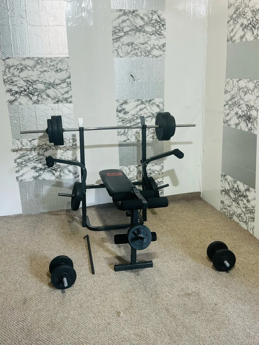 PRO POWER WEIGHT BENCH 50 KG WEIGHTS BARS for sale in Co. Tipperary for 195 on DoneDeal