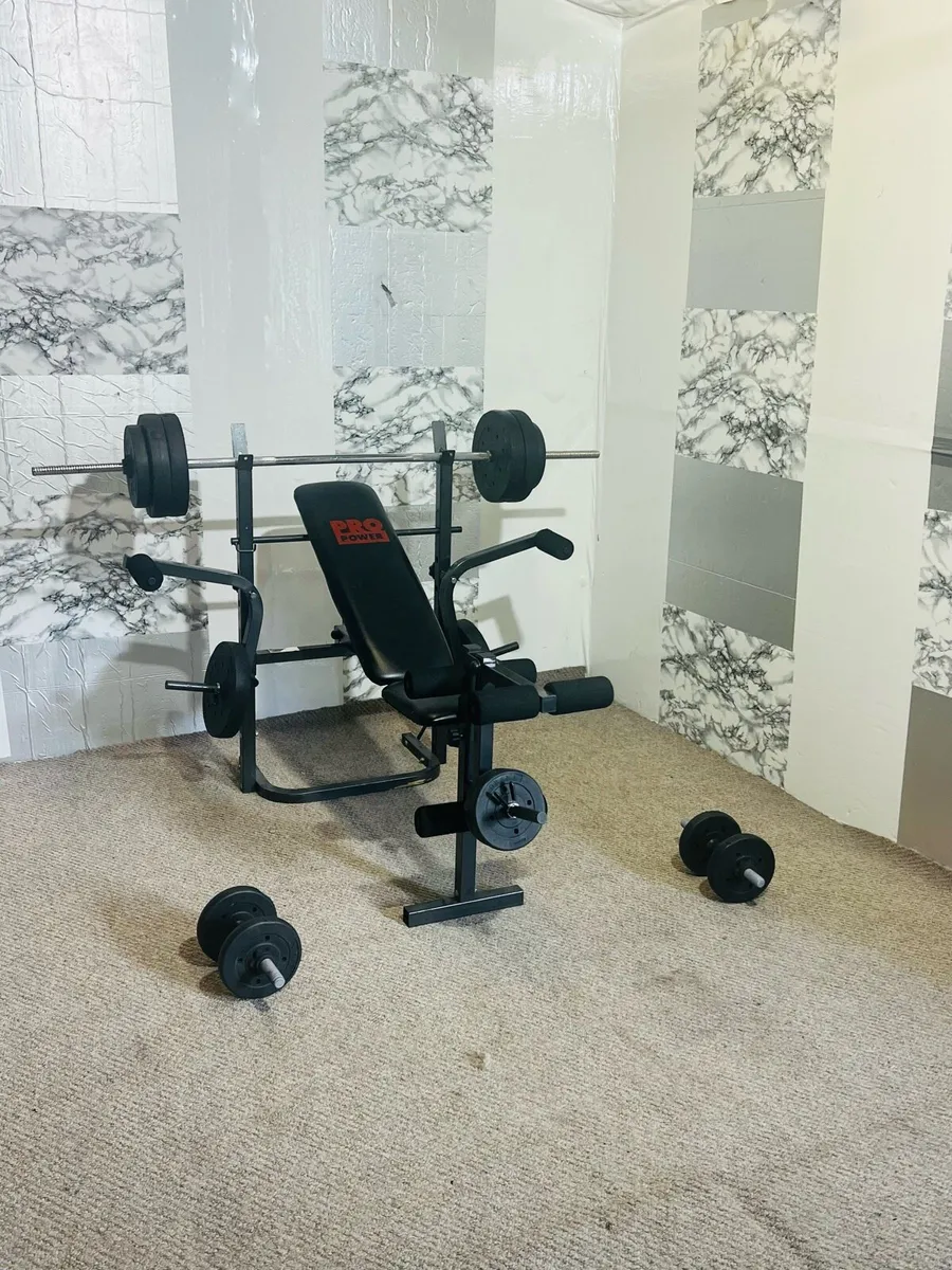 PRO POWER WEIGHT BENCH 50 KG WEIGHTS BARS for sale in Co. Tipperary for 195 on DoneDeal