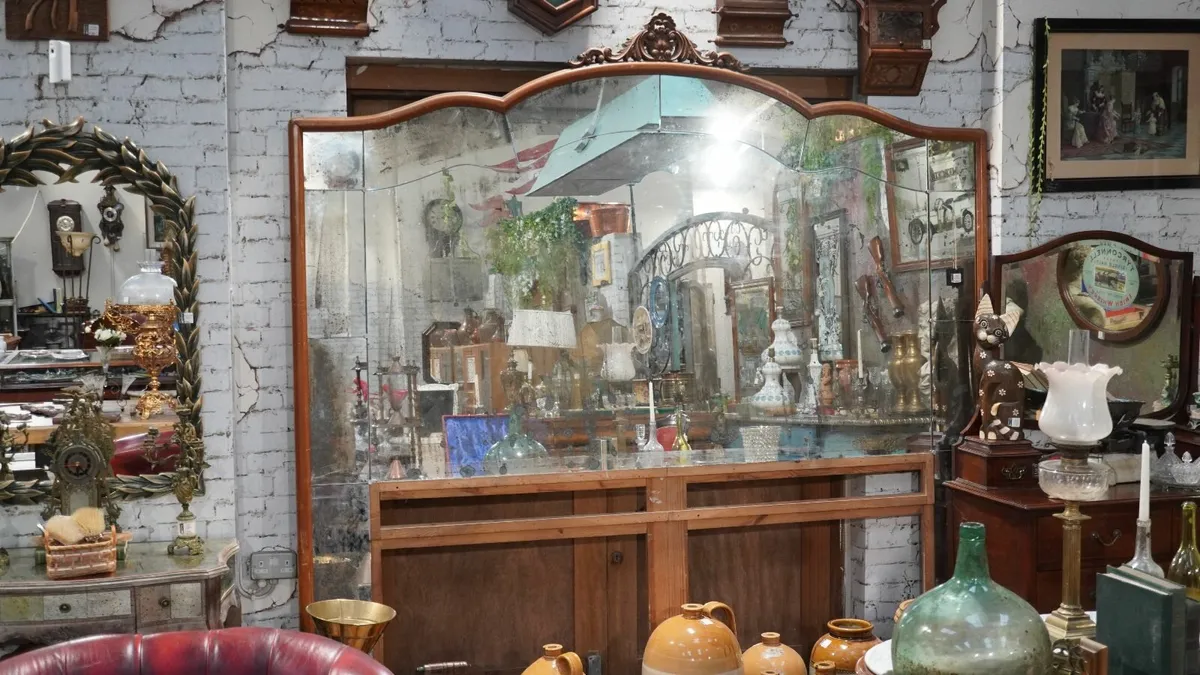 Large Antique Wall Mirror - Image 1