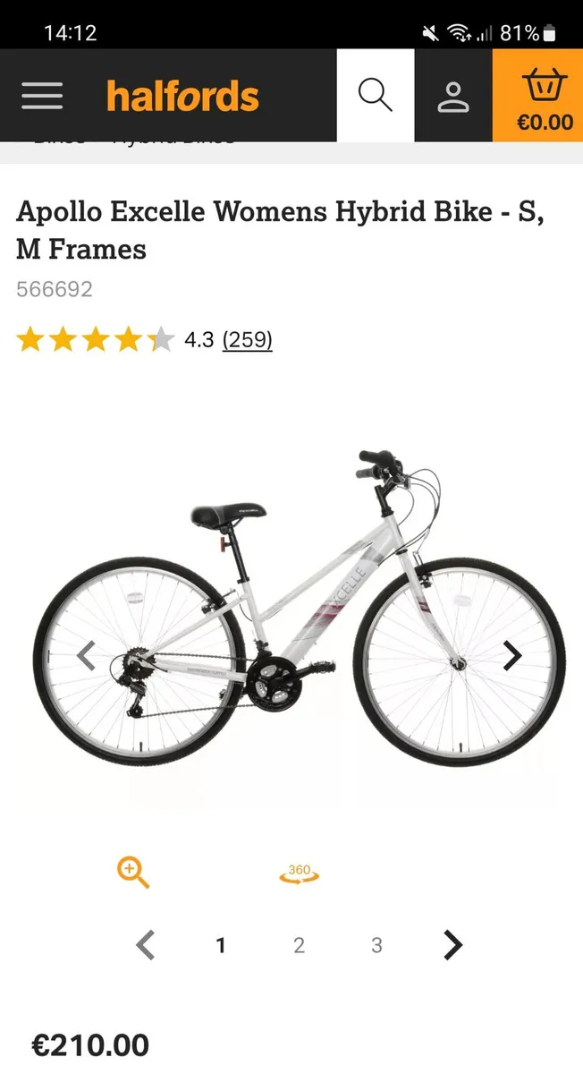 Ladies apollo excelle hybrid bike sale