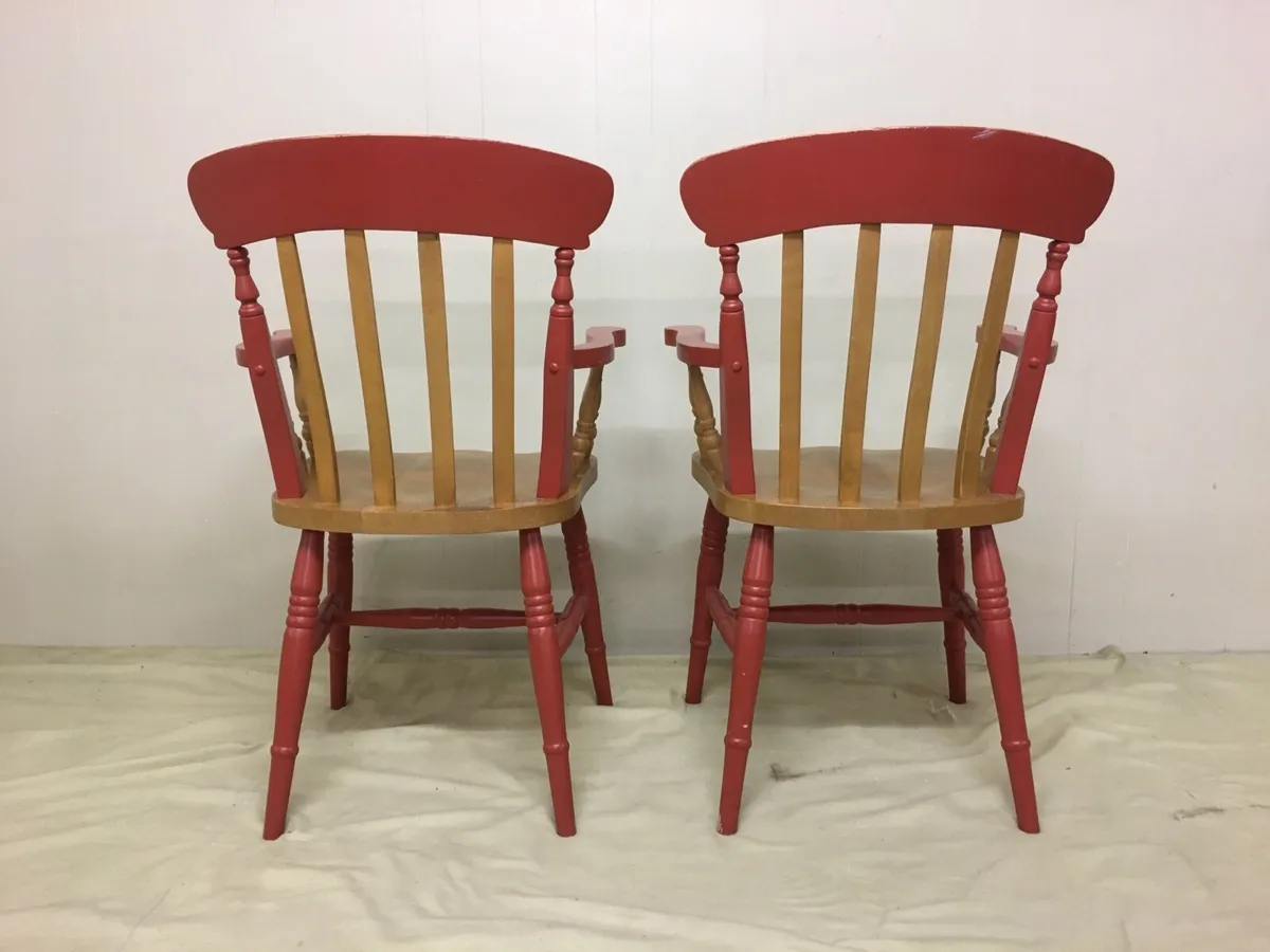 Pair Carver Kitchen Chairs - Image 4