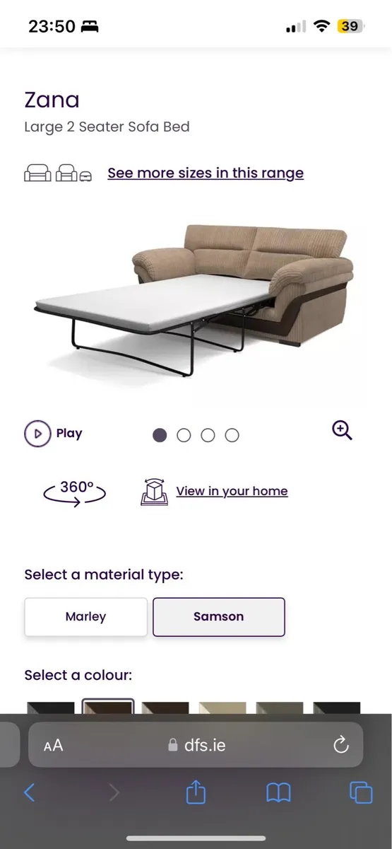Sofa bed for sale in Co. Dublin for €550 on DoneDeal