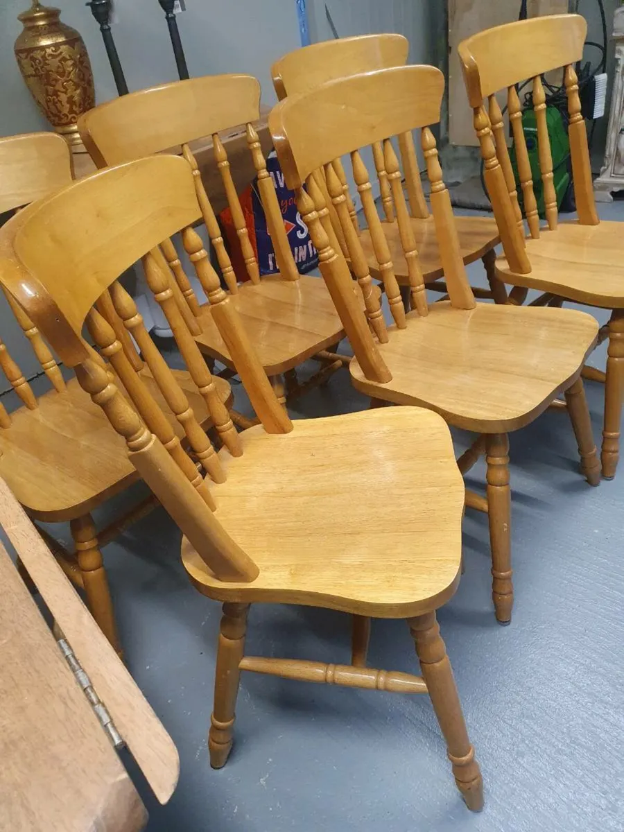Set of 6 solid wood Dining chairs for sale in Co. Dublin for €145 on DoneDeal