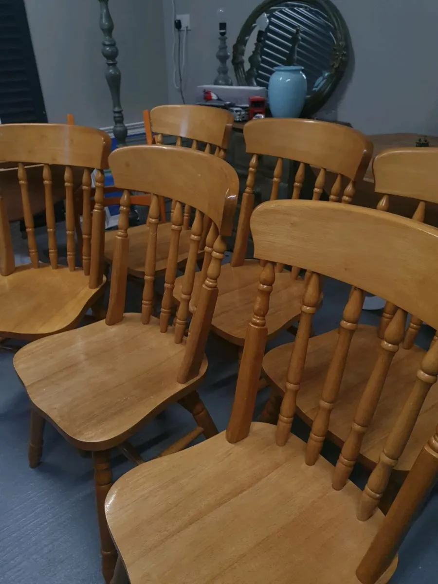 Set of 6 solid wood Dining chairs for sale in Co. Dublin for €145 on