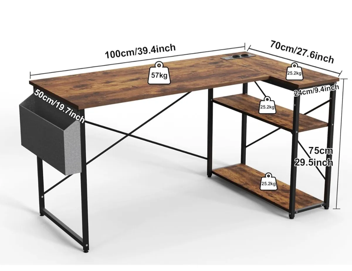 Small L Shaped Desk with Power Outlets for sale in Co. for €