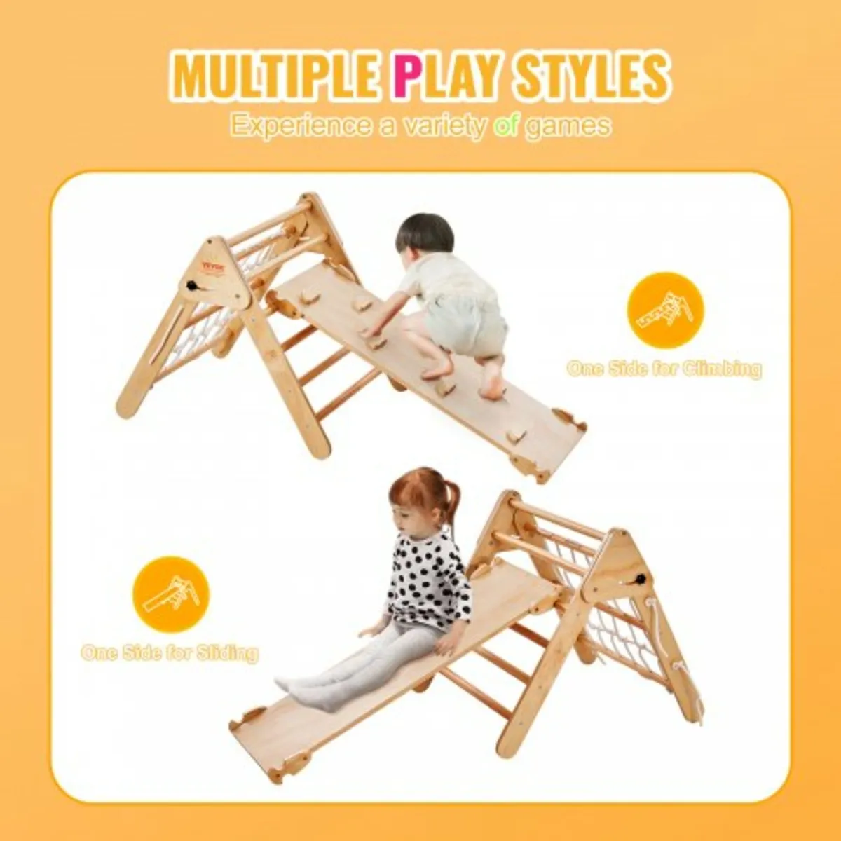 Pikler Triangle Set 4 in 1 Montessori Climbing Toy for sale in Co