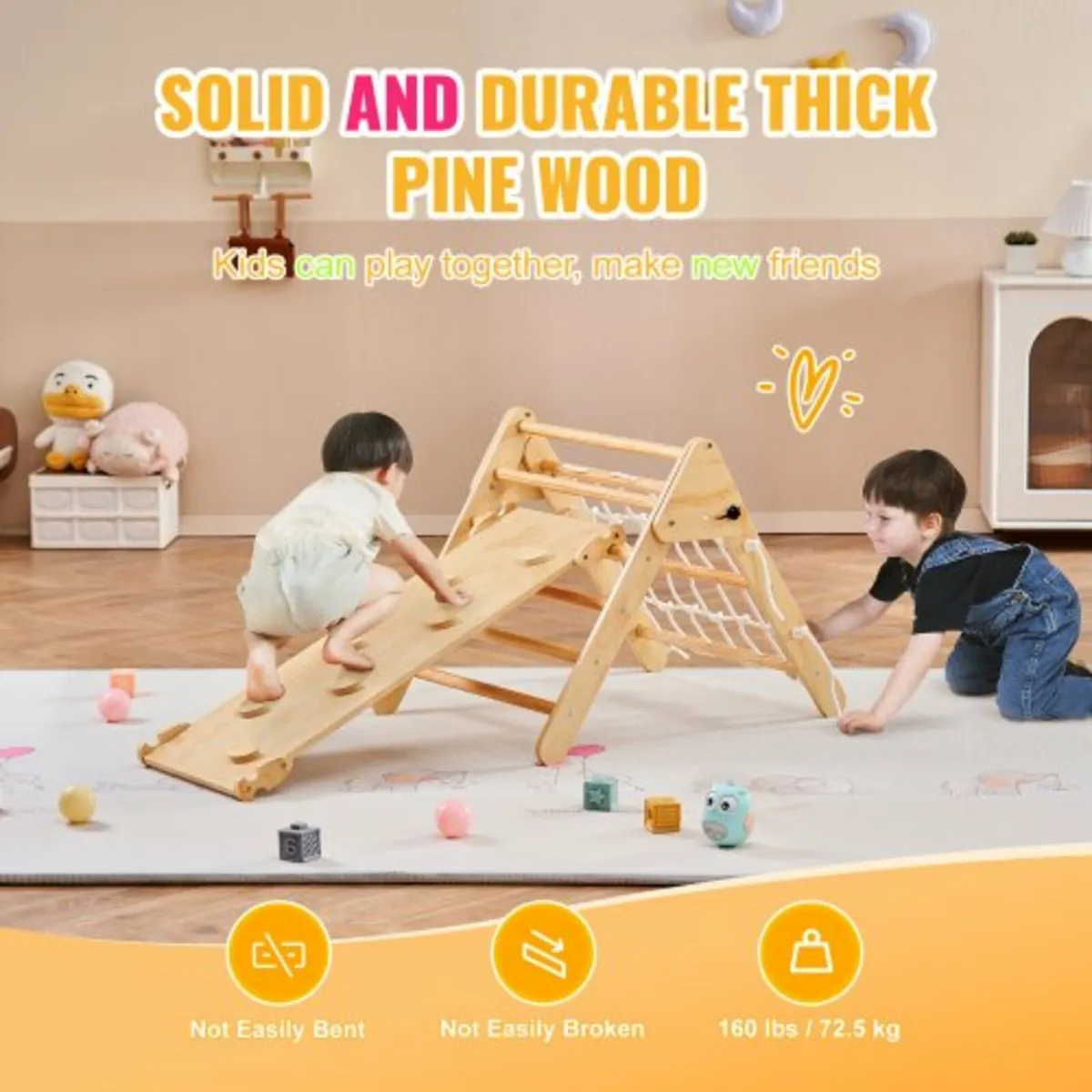Pikler Triangle Set 4 in 1 Montessori Climbing Toy for sale in Co