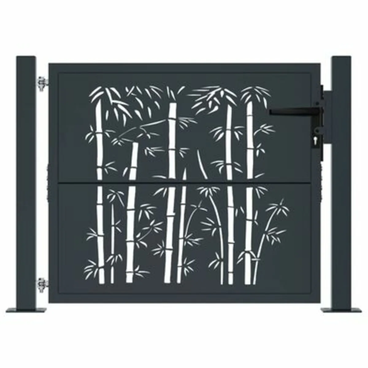 Garden Gate Anthracite 105x105 cm Steel Bamboo Des for sale in Co