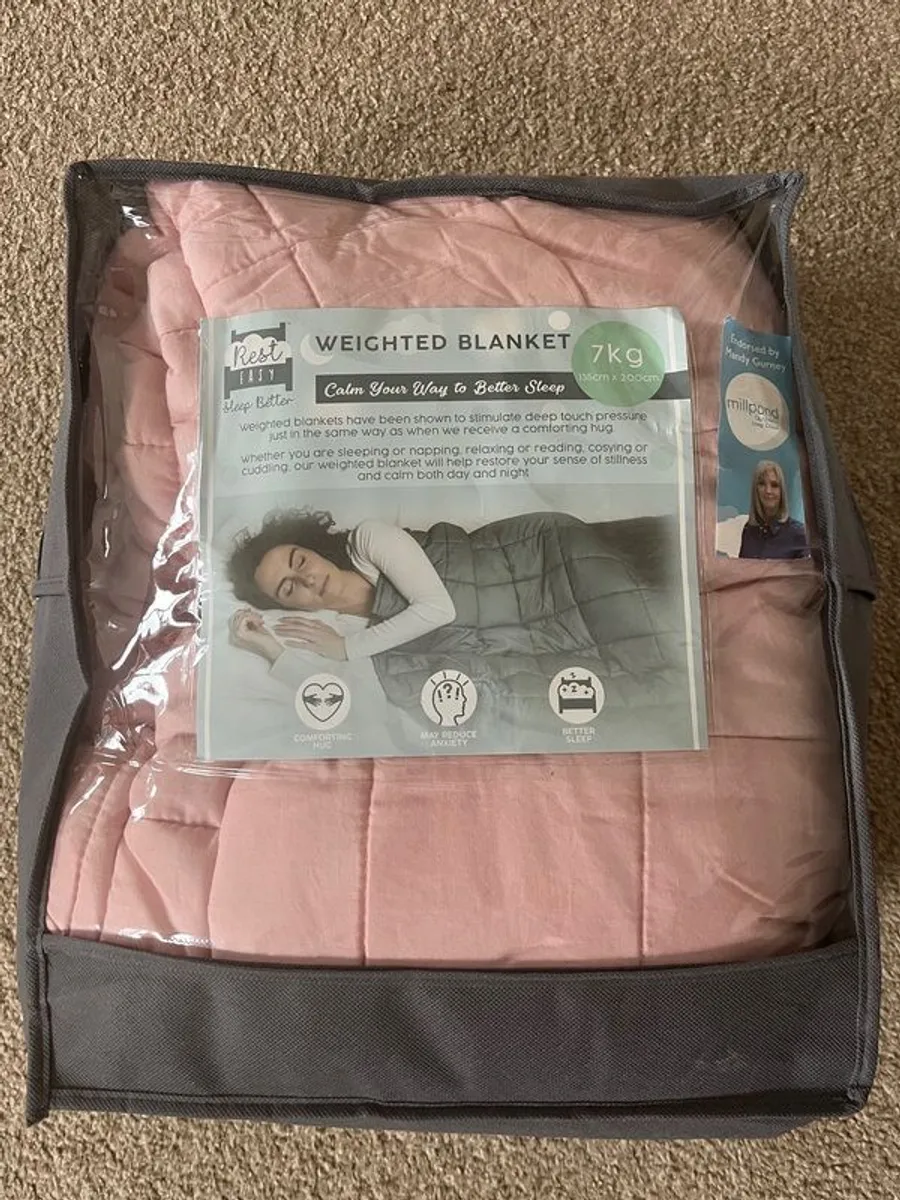 Rest Easy 7kg Weighted Blanket Grey for Sleep Stress Relief Anxiety Calming