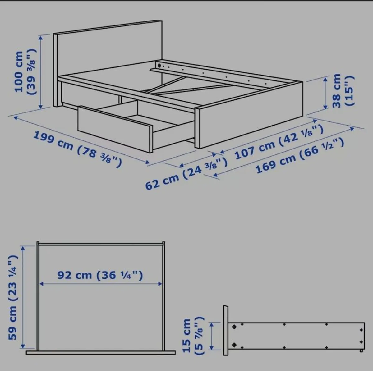 Ikea Malm single bed frame for sale in Co. Wicklow for €130 on DoneDeal