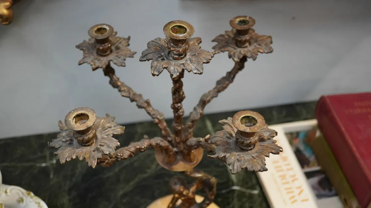 Pair of Antique Spanish Candelabras 45 cm Tall - Image 4