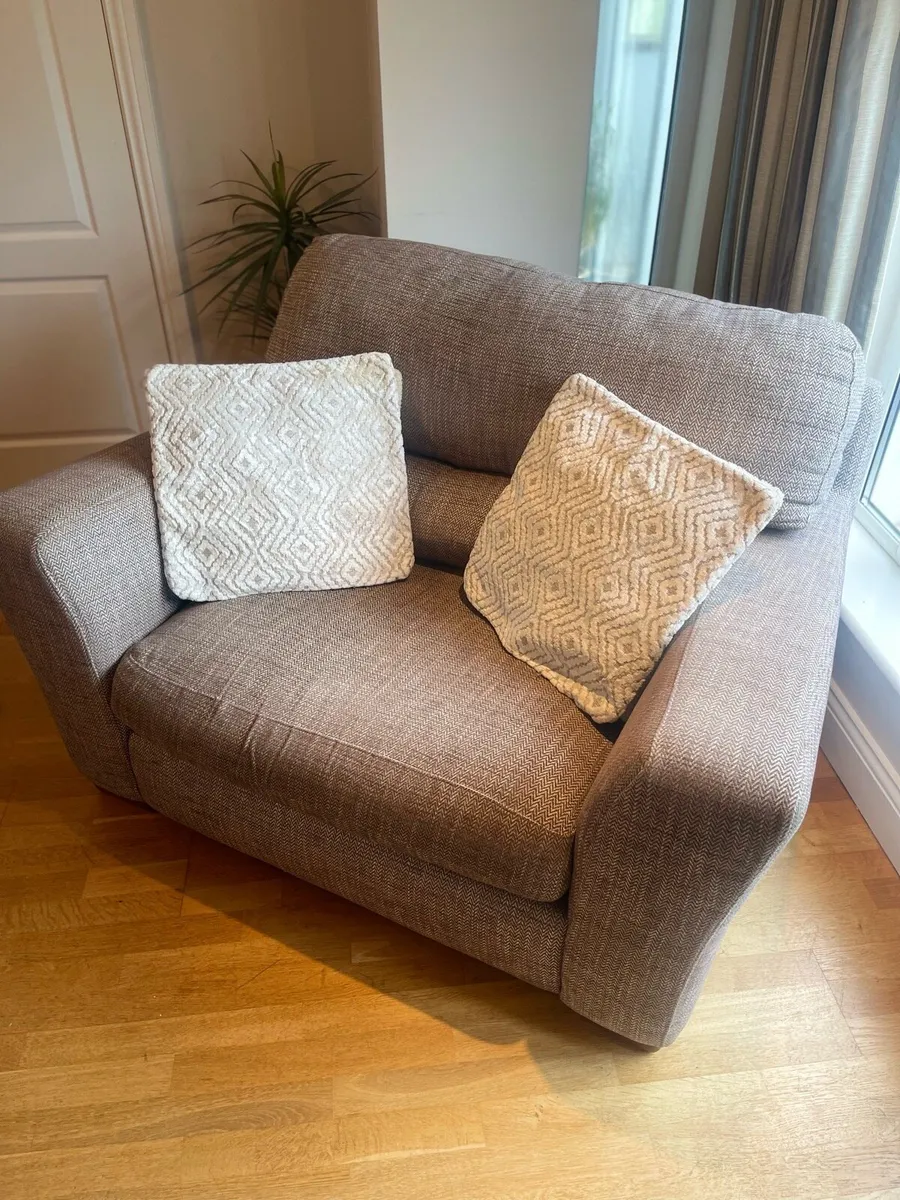 Sofa and cuddler armchair for sale in Co. Galway for €650 on DoneDeal